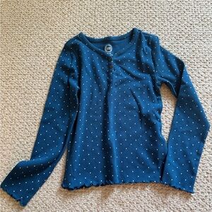 Wonder Nation Navy Polka Dot Long Sleeve Tee